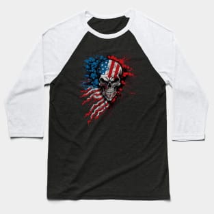 4th of July Skull Baseball T-Shirt